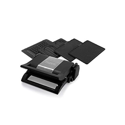 Kontaktgrill, Tischgrill, Waffeleisen & Sandwichmaker 4in1 auswechselbare Platten, 31,5x21,5cm – Bild 4