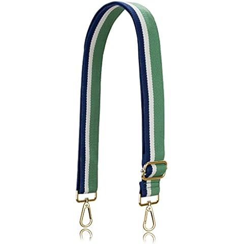Allzedream Purse Strap Replacement Crossbody Handbag Stripe Wide Adjustable (Green, Gold hardware) Cover