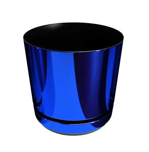 KERD Blumentopf 14 cm, Glänzend Blau (089), intensiv, glänzend, aus Recyclingmaterial, tiefer Blauton, dekorativ, mit Untersetzer, modern, skandinavisch, Glamour-Stil, handbeklebt, mit Drainage KERD Blumentopf 14 cm, Glänzend Blau (089), intensiv, glänzend, aus Recyclingmaterial, tiefer Blauton, dekorativ, mit Untersetzer, modern, skandinavisch, Glamour-Stil, handbeklebt, mit Drainage
