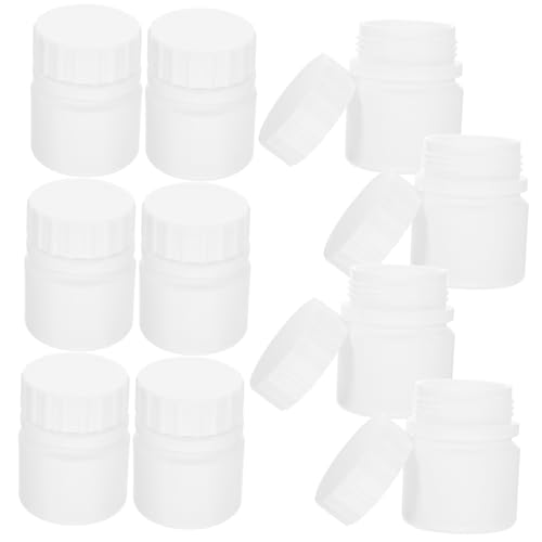 ERINGOGO 12Pcs Portable Small Refillable Bottles with Screw Cap for Medicine Storage Organizer Travel Friendly Empty Pill Containers