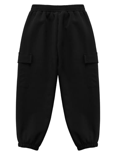 Linjinx Kids Boys Girls Fleece Lined Cargo Trousers Outdoor Camping Hiking Jogger Pants Thick Sweatpants with Pockets4