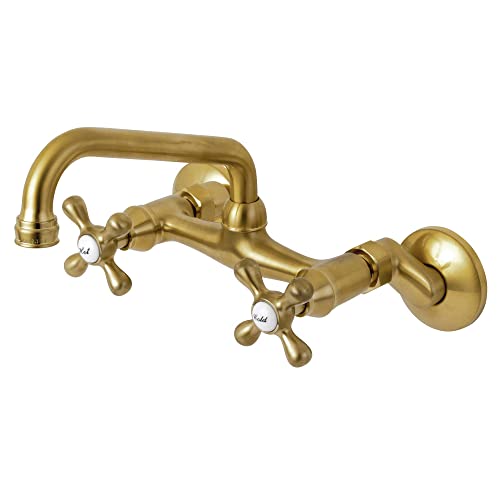 Kingston Brass KS213SB Magellan 6" Adjustable Center Wall Mount K...
