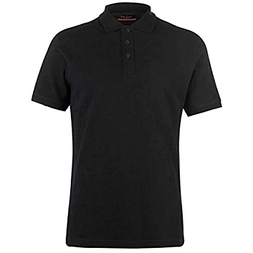 Pierre Cardin Uomo Premium Camicia Polo Classica in Cotone (Medium, Black)