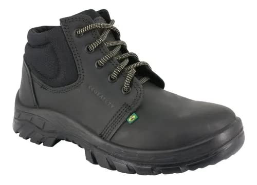 BOTA DE SEGURANÇA ECOSAFETY PS139-AP BICO DE PVC COURO LATEGO PRETO C.A 40677 Tamanho:45