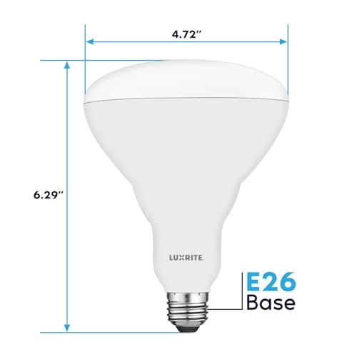 Luxrite BR40 LED Light Bulbs, 85W Equivalent, 3500K Natural White, Dimmable, 1100 Lumen, LED Flood Light Bulb, 13W, E26 Medium Base, Indoor/Outdoor - Perfect for Office and Recessed Lighting (12 Pack) - Image 4