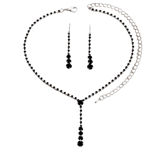 Dishowme Parure de bijoux de mariage avec collier et boucles...