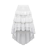 Apocrypha Women Victorian Pirates Skirt Renaissance Vintage Gothic Retro Costume (Small, White)