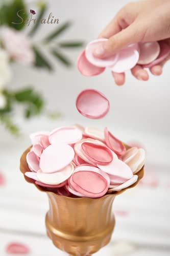 Serwalin 500Pcs Silk Rose Petals For Valentines Day Flower Petals For Weddings Proposal Blush Pink Petals Flower Girl Petals For Wedding Aisle Basket Bridal Shower Table Decor (3 Color Mixes) #TOP1