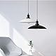 Lrpiyvo 2er Hängelampe Schwarz Weiß Industrielle Kronleuchter Vintage Esstischlampe für Schlafzimmer Wohnzimmer Esstisch Küche (32cm)