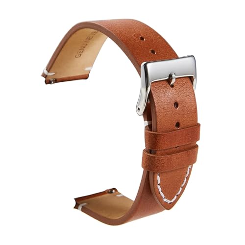 [LZVTWXJPW] Quick Release Calfskin Strap Soft Matte Finish 16 18 20 22 24 Mm Strap(Yellow,24mm)