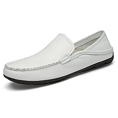 Men's Loafers Shoes Simple Breathable Moccasins Shoes Leather Anti-Slip Resistant Comfortable Fashion Slip On