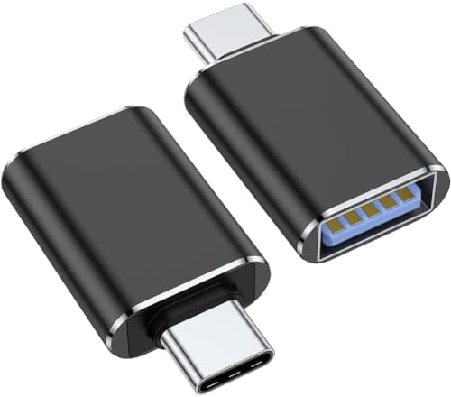 AREKEJI USB C to USB Adapter [2-Pack], Thunderbolt 3 to USB 3.0 OTG Adapter Compatible with MacBook Pro,Pixelbook,and More Type-C Devices (black)