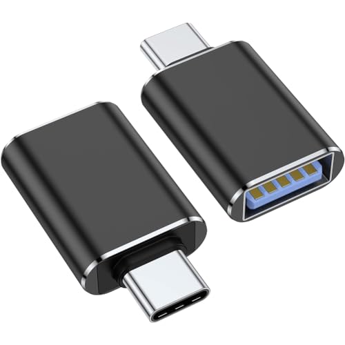 AREKEJI USB C to USB Adapter [2-Pack] Thunderbolt 3 to USB 3.0 OTG Adapter Compatible with MacBook Pro Pixelbook and More Type-C Devices (black)