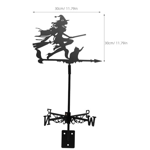 Girouette solide facile à installer SHINEOFI sorcière chat noir - 8