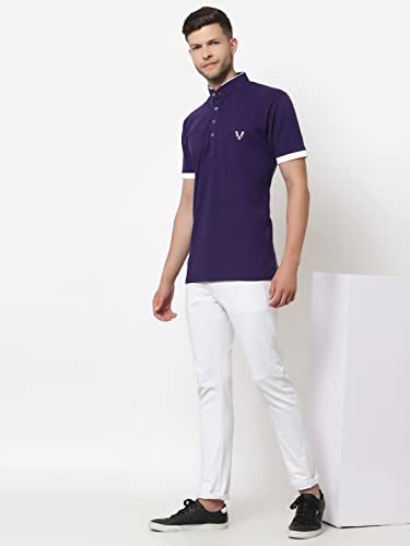 Image of UZARUS Men's Solid Cotton Regular Fit Polo T-Shirt