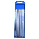 Wolframelektrode Gold Wolfram Elektrode WL15 für Edelstahl 10 Stück, ausgezeichneter Start (2,4 x 150 mm)
