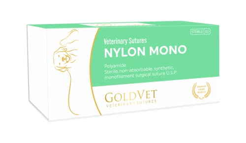 Image of Nylon Veterinary Suture 4-0, 3 /8 Round 19mm Reverse Cutting Needle (Comparable to Ethilon), 35 inch