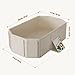 PandaEar Foldable Baby Bathtub, Large Collapsible Kids Bath Tub for Toddlers & Infants, Space-Saving Portable Bath Bucket with Drain Plug, Non-Slip Design for Home Use -Cream