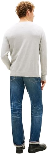 Pull col en V Tommy Hilfiger gris XXL en coton pour homme élégant - 2
