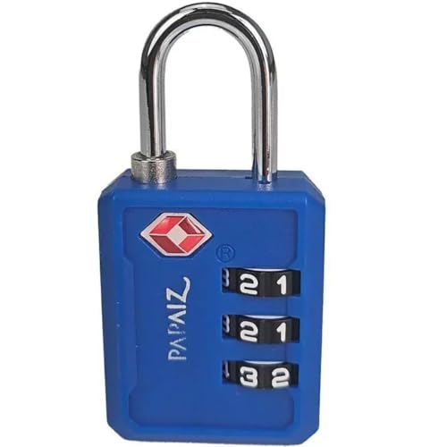 Cadeado Com Segredo Numérico 3 Dígitos Tsa Zamac 30pl Papaiz (Azul)