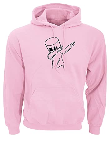 Image of WearIndia Unisex-Adult Cotton Blend Neck Hooded Sweatshirt (W New DANCEMELO Hoodie Baby Pink