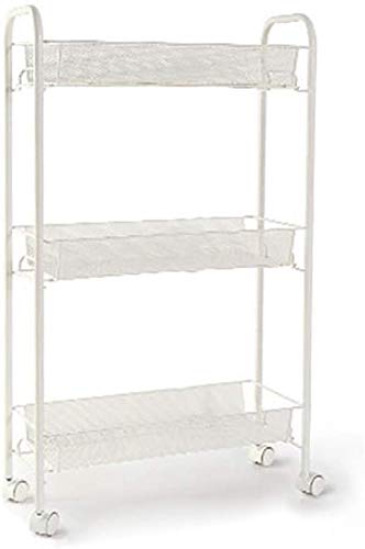 Lagerregale Und Regale 3-Tier Küche Storage Shelf Mobile Storage Rack-Kühlschrank Side Multifunktions-Kunststoff-Winkelrahmen 48 * 17 * 77cm