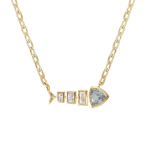 Collier os de poisson pour femme en zircone cubique et plaqué or 14K
