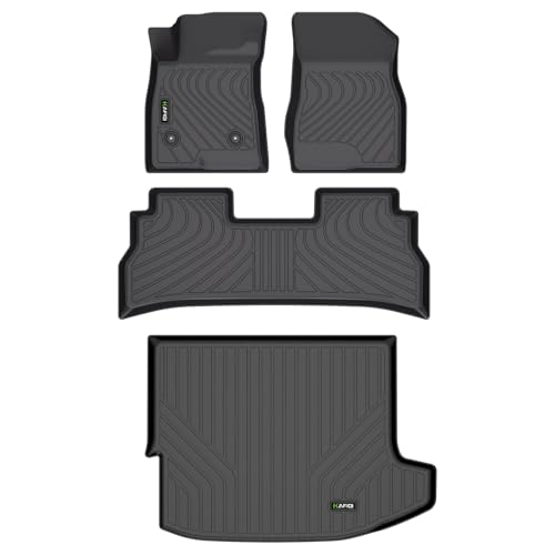 Image of HAFIDI Floor Mats & Cargo Liner Set Fit for Chevy Trax & Buick Envista 2024 2025 2026 All Weather Protection TPE Anti-Slip Automotive Full Set Floor Liners Custom Trax Accessories - Black
