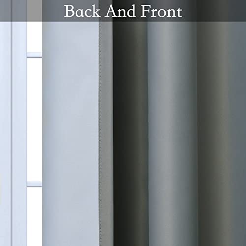Image of SimpleHome Ombre Gradient Grey White to Gray Curtains for Bedroom, 42Wx63L | Room Darkening Curtains,Light Blocking Thermal Insulated Grommet Window Curtains for Living Room,2 Panels,63 Inches Length