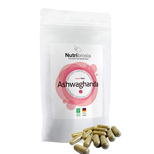Ashwaghanda 120 capsules superfood raw organic Adaptogen vegan Ayurveda Yoga Stress