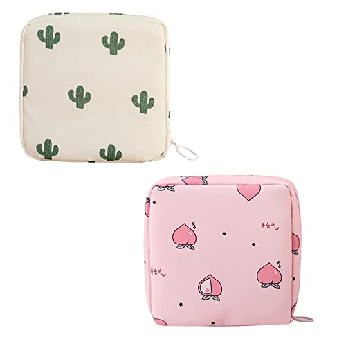 Image of 2 Pcs Period Pouch Sanitary Napkin Storage Bag Portable Tampon Storage Bag for Panty Liners Tampons Menstrual Cups Pouches Sanitary Pads Organizer