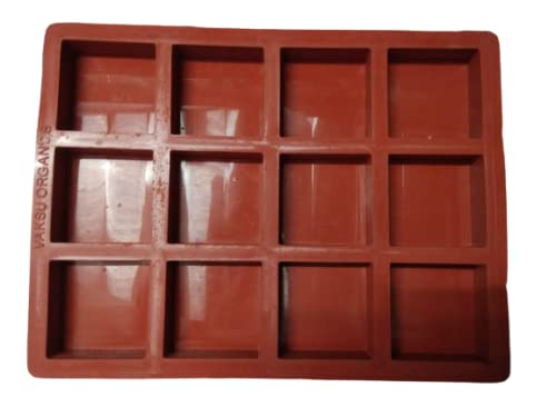 Vaksu Food Grade Silicone Soap 12-Cavity Squair Bar Soap Mold