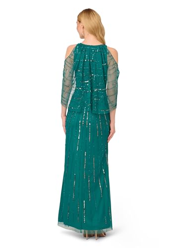 Image of Adrianna Papell Women's Cold Shoulder Bead Gown