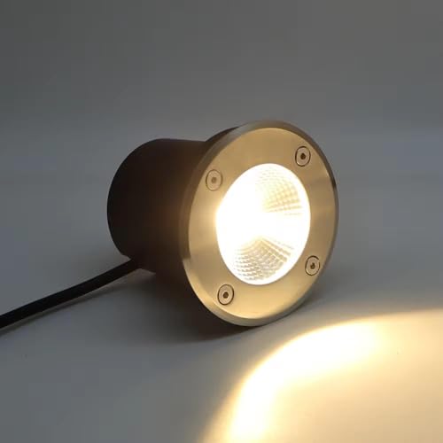 Image of AHUJA INTERNATIONAL Ground Burial Outdoor Path Light Stainless Steal Plate Aluminum Body 220V Direct IP65 Underground Light Buried Recessed Floor Outdoor Lamp (Warm White) 2 Year Warranty (3 Watt)