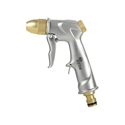 YESTAR Garden Hose Spray Gun, Heavy Duty Metal High Pressure Spray Nozzle with Full Brass Nozzle, Spray Nozzle for Watering Plants, Cleaning, Car Wash and Showing Pets Cover