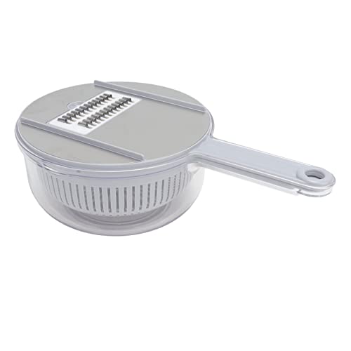 Máquina de Fatiar Batatas, PP de Aço Inoxidável, Fácil de Limpar, Ralador de Legumes e Frutas, Conveniente e Versátil para Restaurantes (Cinza)