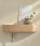 Kazai. Porte Clef Mural 'Toke' | Design Minimaliste d’Accroche Clef Mural de Berlin | Porte Clé Mural Moderne avec Étagère en Bois | Rangement Clef comme Meuble de Couloir pour le Mur | Chêne, blanc