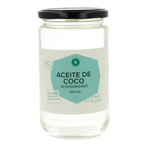 PLANETA HUERTO | Aceite de Coco Desodorizado ECO 500 ml – Ideal para Cocina y Cosmética, Libre de Olores y Sabor