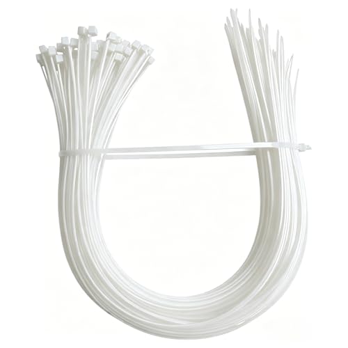Image of Senshuomy Premium Heavy Duty Cable Ties, 100 Pack 450mm × 4.8mm (17.72 Inch/45cm), Self-Locking Nylon Zip Ties, UV-Resistant for Home, Workshop, Garden & Wire Organizing(White)