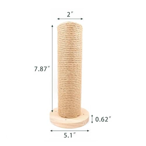 Image of Wall Mounted Cat Scratching Post for Indoor Cats | Kitten Wall Shelves Climbing Furniture| Sisal Rope Cat Claw Scratcher Tree (Round Wall Steps)