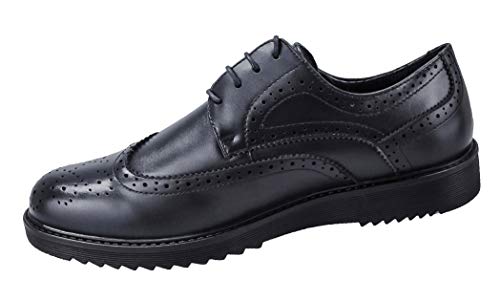 Zapatos francesines hombre casual elegantes en imitación cuero negro talla 40 EU