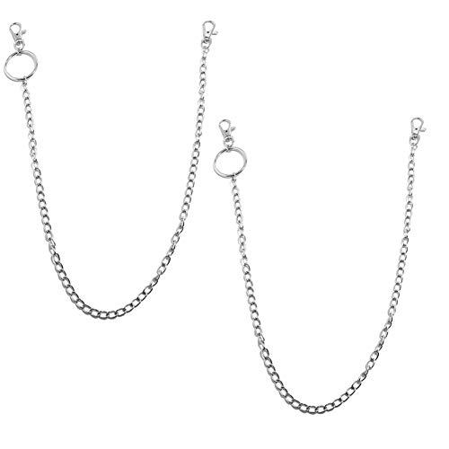XY Fancy Trousers Chain Wallet Pocket Key Chain Pendants with Lobster Clasps for Biker Trucker Motorcycle Hip Hop Punk Pants Jean Gothic Rock (1 Layer, 2pcs)