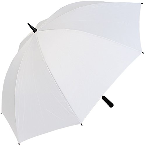 Preisvergleich Produktbild Hochzeitsschirm Golf Schirm XXL Partnerschirm Fiberglas mit Stabgriff groß weiss