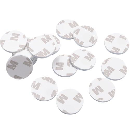 Moeey Double Sided Adhesive Pads,Round Sticky Pads Heavy Duty,Strong Mounting Tape,Pre-Cut Foam Pads, Waterproof for Walls Picture, Car, Home, Office (2 x 25mm)