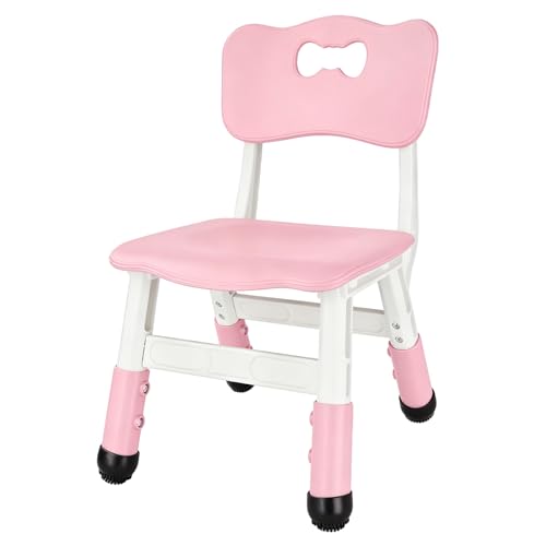 Image of FUNLIO Adjustable Kids Chair (1pc), 3 Level Height Adjustable Toddler Chair for Ages 3-8, Sturdy Child Chairs with Maximum Bearing 220lbs, for Classrooms /Daycares /Homes, CPC & CE Approved - Pink