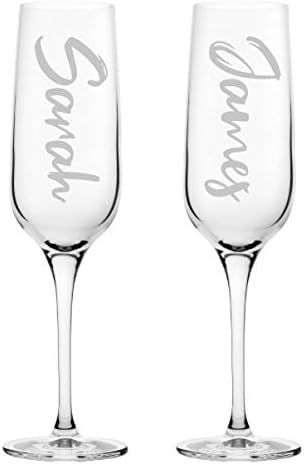 MakeThisMine Personalised Champagne Flute Glass Engraved with Name of Your Choice Perfect Gift for Lovedones Birthday Wedding Holidays Special Occasions