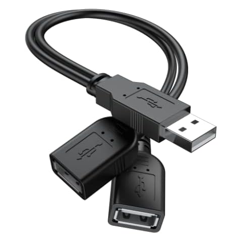 USB 2.0 A Male to 2 Dual USB Female Jack Y Splitter Hub Power Cord Extension Adapter Cable Cover