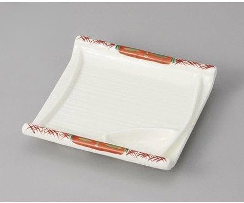 Set of 5, Shokado Akae Gurin Bamboo Bamboo Bamboo, Partition Plate, 4.2 x 4.2 x 0.9 inches (10.9 x 10.9 x 2.4 cm), Strengthened [Restaurants, Ryokans, Japanese Tableware, Restaurants, Commercial Use,
