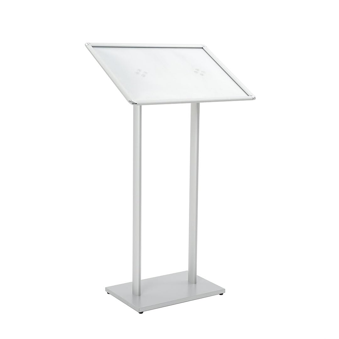 Danieli Store - Expositor Publicitario de Pie con Atril con Marco Abatible Tamaño A2 - Suporto de Metal con Base Rectangular