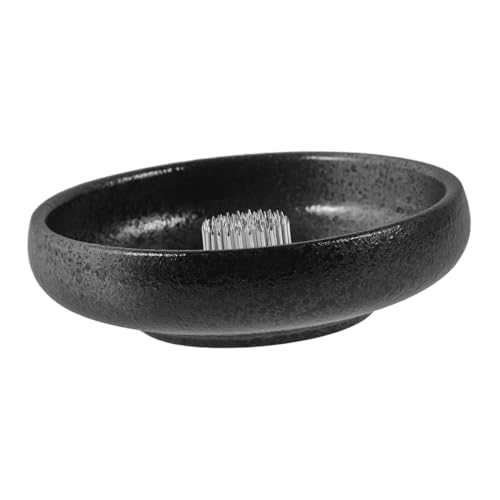 Gogogmee Retro Ceramic Flower Plate Dried Flower Arranger with Floral Frogs Vase Holder Floral Fixation Base